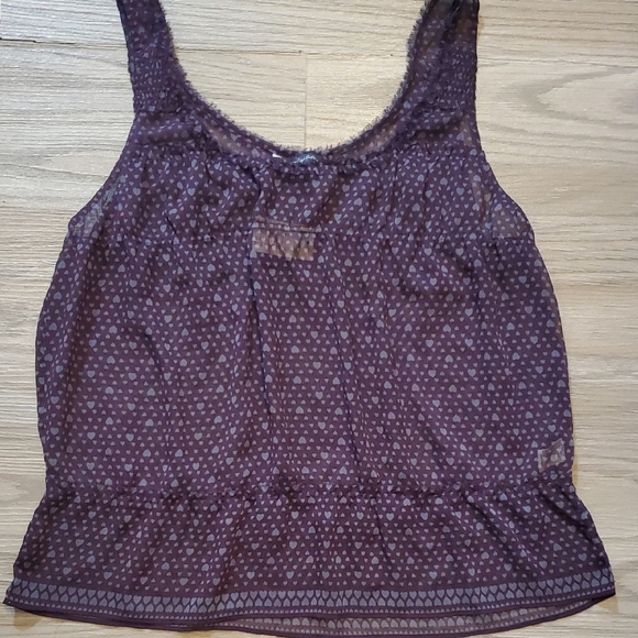 American Eagle Outfitters Tops - American Eagle Outfitters Purple Smocked Sheer Tank Top- Size Large